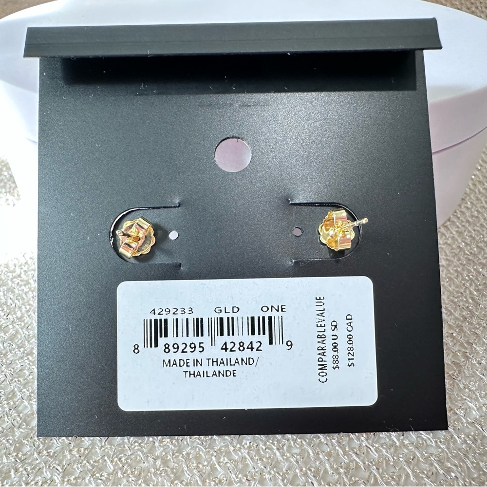 Coach Cherry Stud Earrings in Goldtone with Red and Green Enamel Accents - Picture 8 of 9